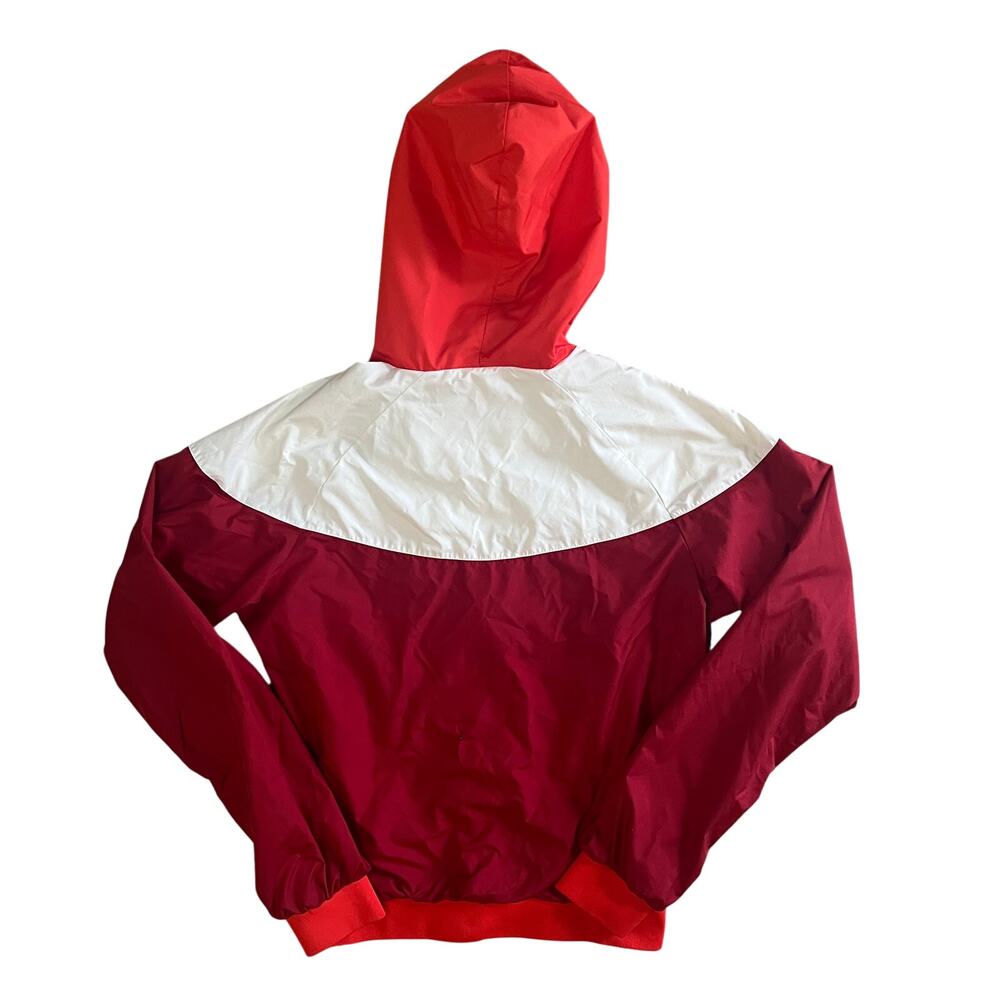 Nike Windrunner Hooded Windbreaker Jacket Red White Burgundy Small - Picture 2 of 16